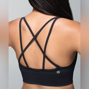 Lululemon Seamlessly Plunge Bra Heathered Black Size 4